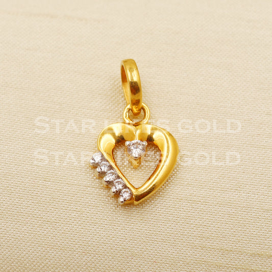 Heart 22k Yellow Gold Handmade Pendant Jewelry, PR1247