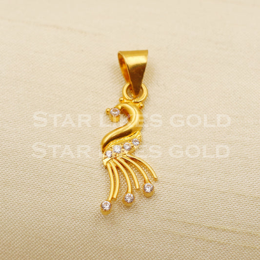 22k Yellow Gold Handmade Pendant Jewelry, PR1251