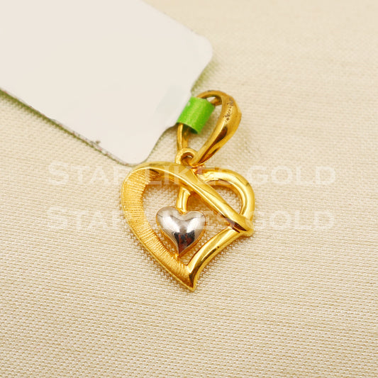 Heart 22k Yellow Gold Handmade Pendant Jewelry, PR1255