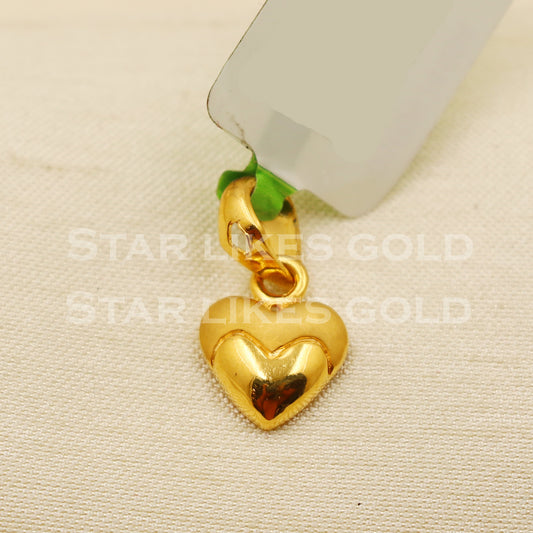 Heart 22k Yellow Gold Handmade Pendant Jewelry, PR1261