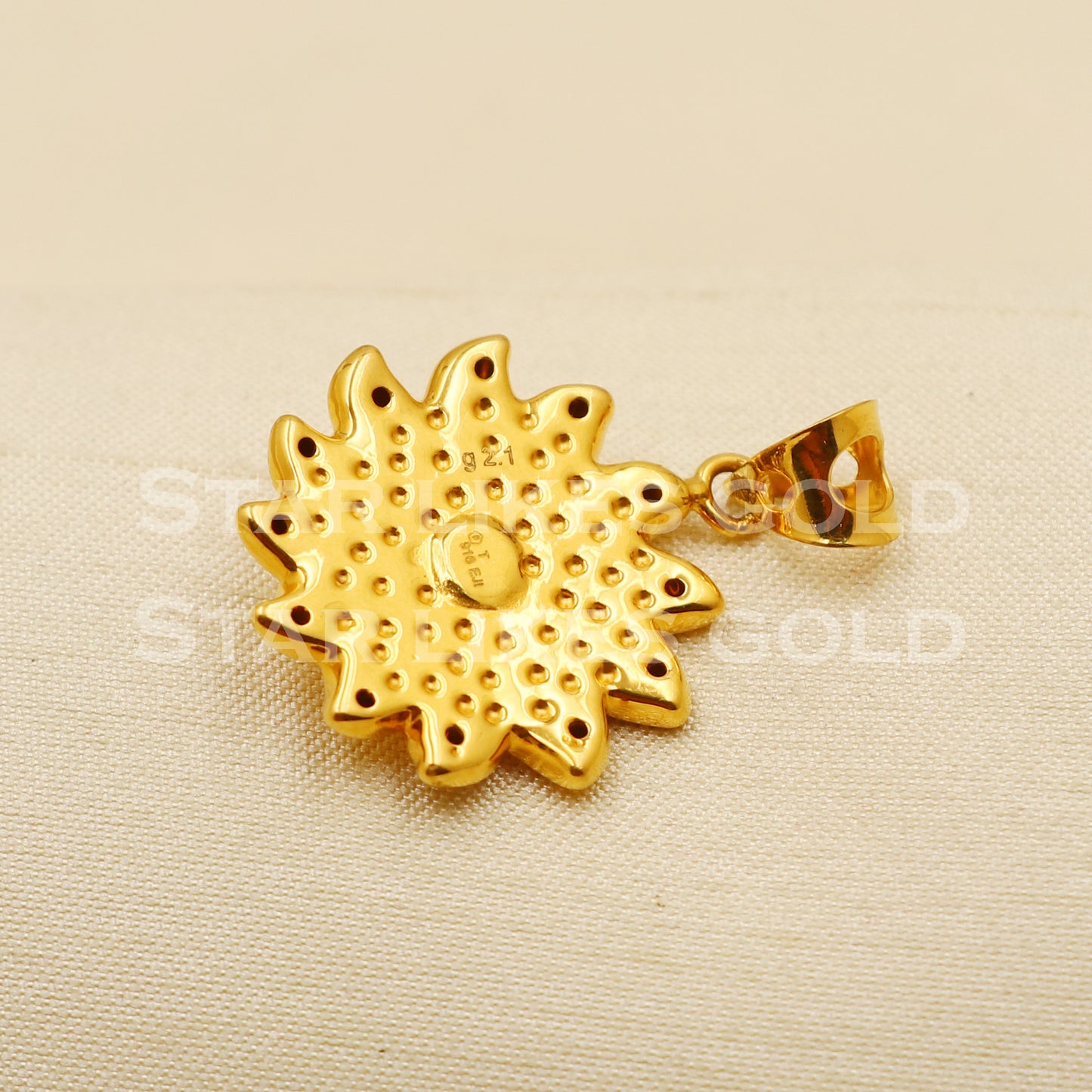 Sun 22k Yellow Gold Handmade Pendant Jewelry, PR1265