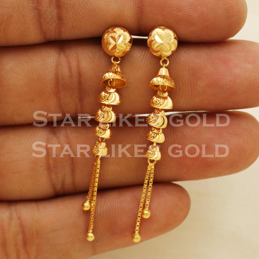 Stunning 22k 22 karat gold dangle earrings, PR1295