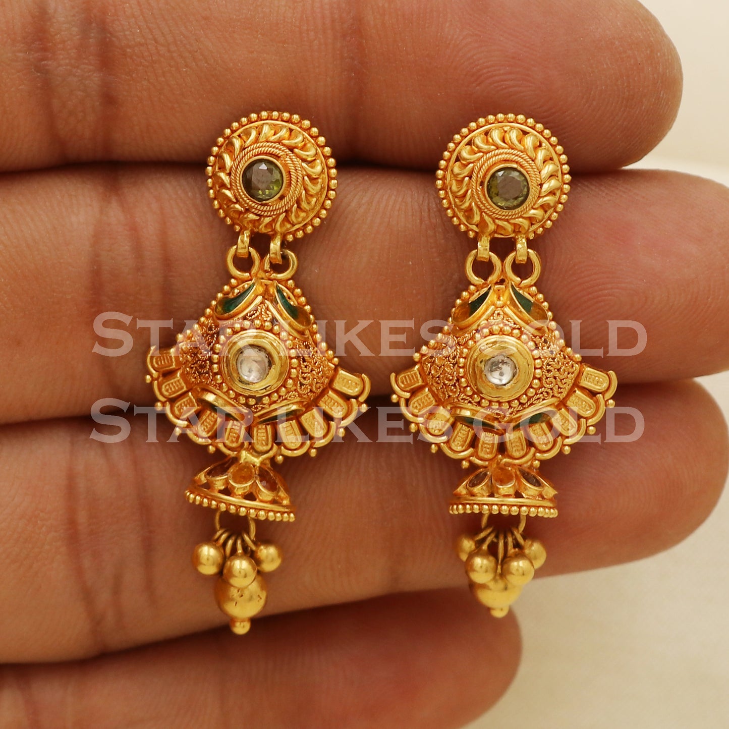 22k 22 karat gold Dangle earrings, PR1311