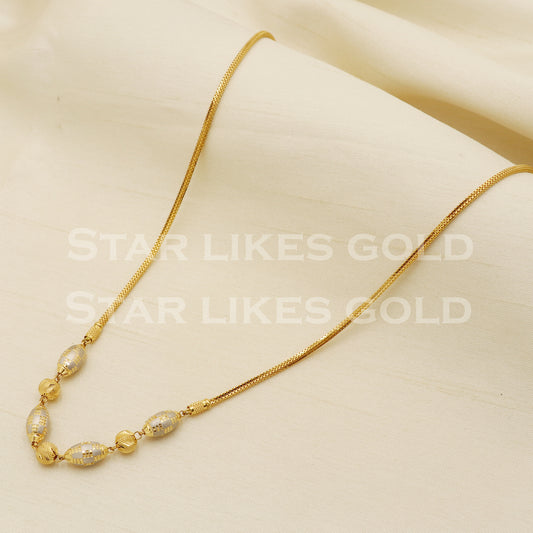 22k 22KT GOLD chain necklace Handmade fine Jewelry, PR1319