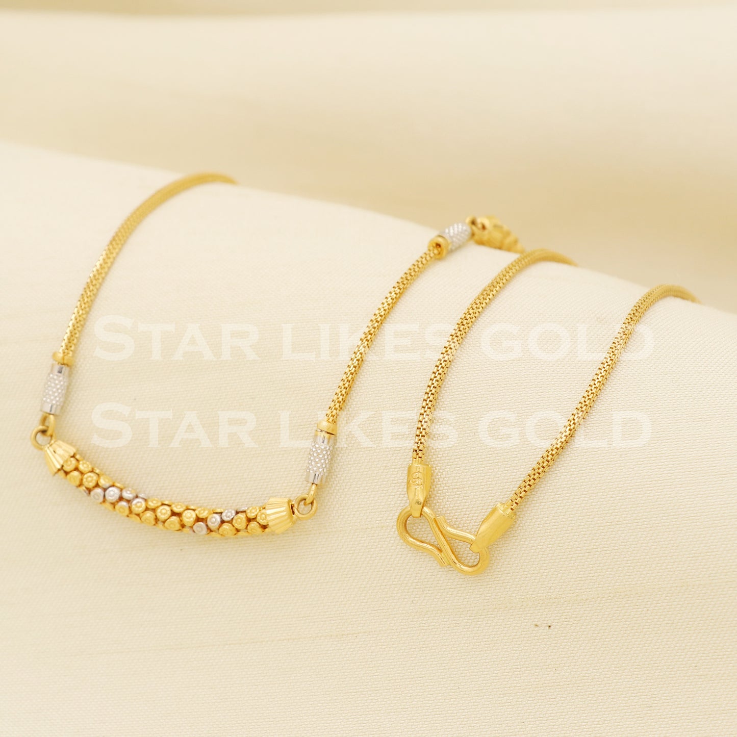 22k 22KT GOLD chain necklace Handmade fine Jewelry, PR1321