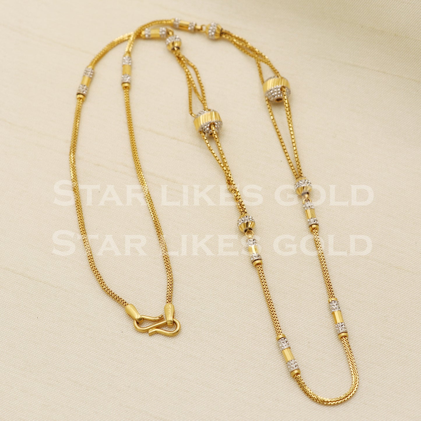 22k 22KT GOLD chain necklace Handmade fine Jewelry, PR1322