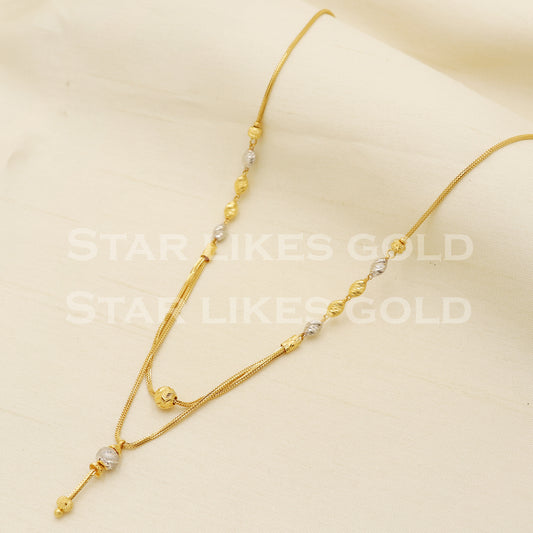 22k 22KT GOLD chain necklace Handmade fine Jewelry, PR1326