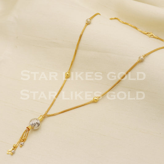 22k 22KT GOLD chain necklace Handmade fine Jewelry, PR1329