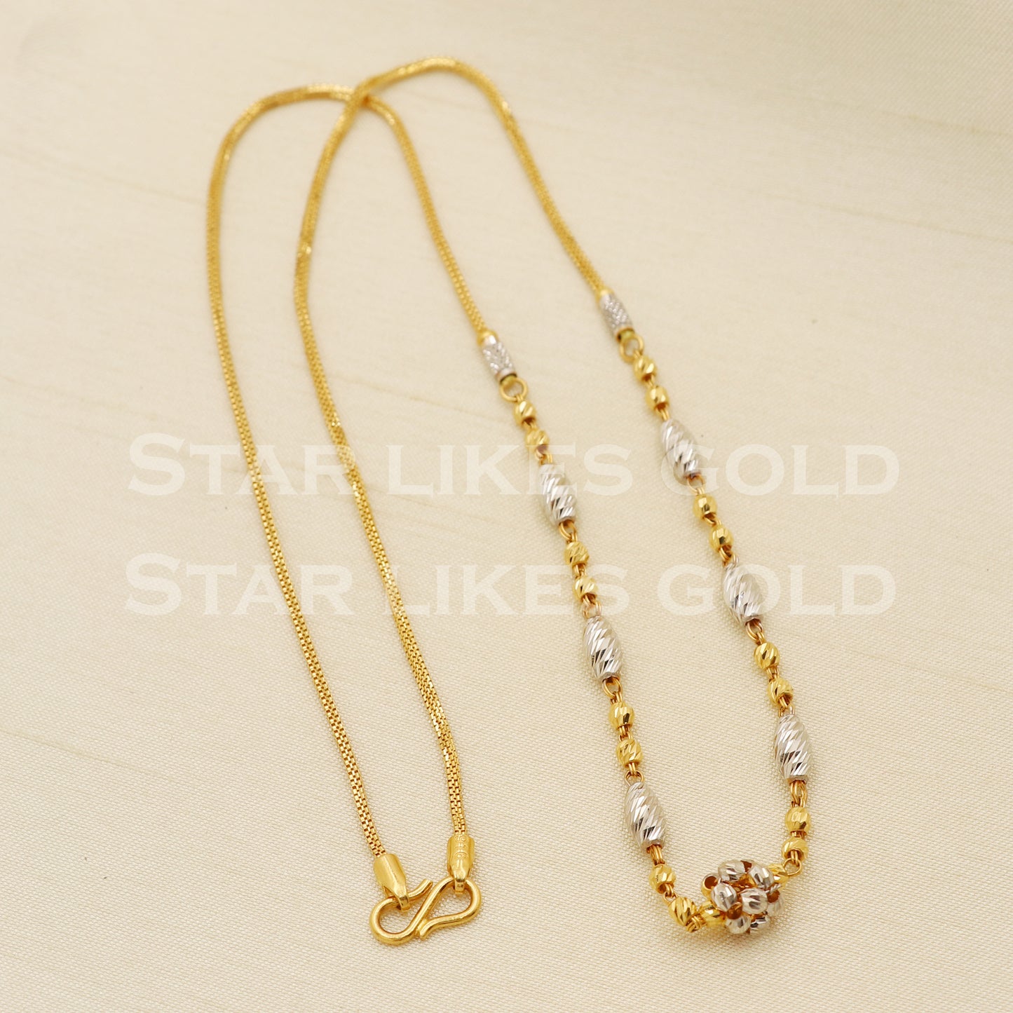 22k 22KT GOLD chain necklace Handmade fine Jewelry, PR1330