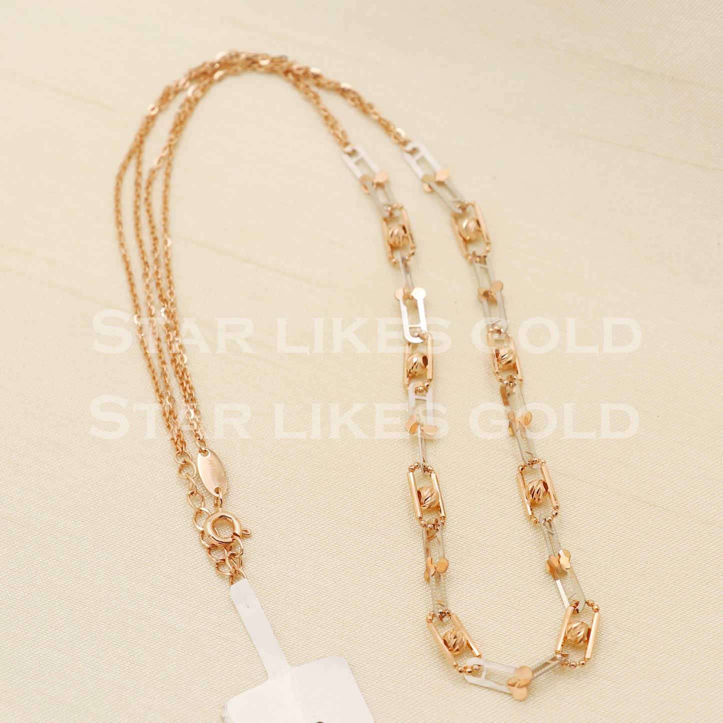 18k 18KT GOLD chain necklace Handmade fine Jewelry, PR1331