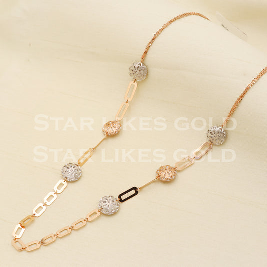 18k 18KT GOLD chain necklace Handmade fine Jewelry, PR1333