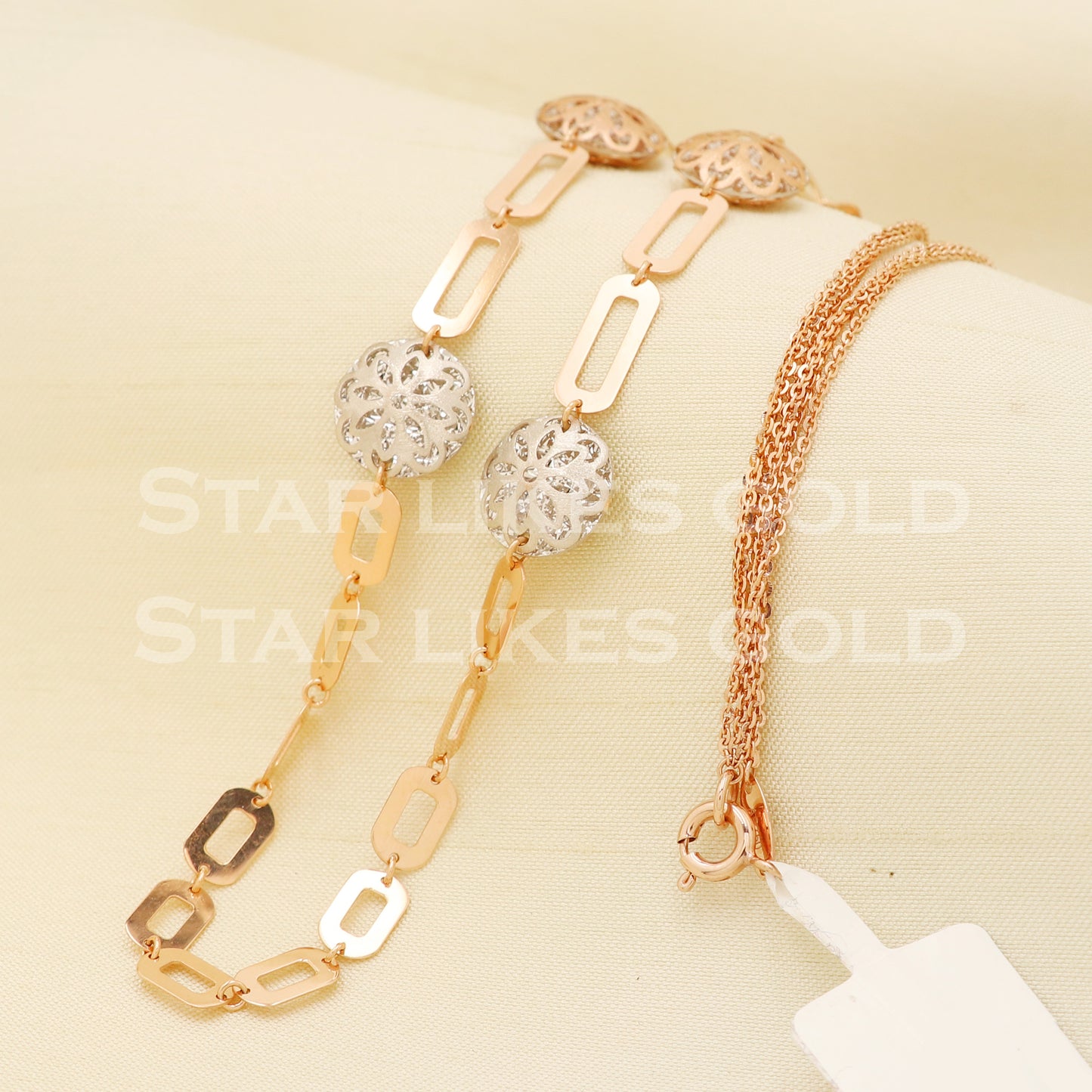18k 18KT GOLD chain necklace Handmade fine Jewelry, PR1333