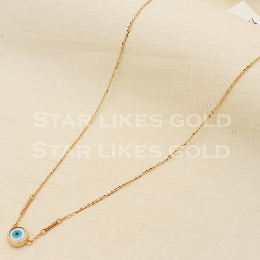 Evil Eye 18k 18KT GOLD chain necklace Handmade fine Jewelry, PR1334