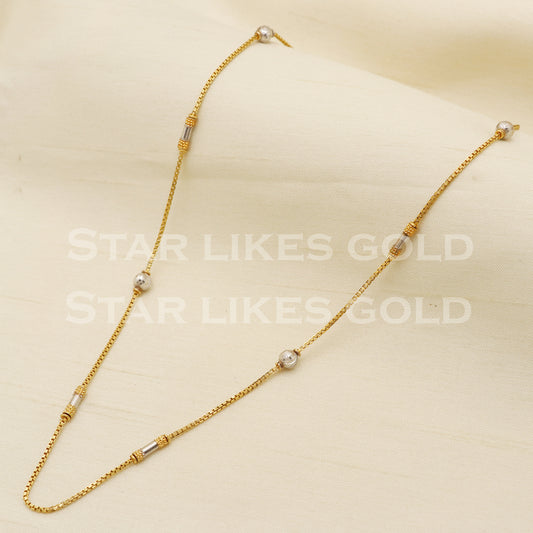 22k 22KT GOLD chain necklace Handmade fine Jewelry, PR1337
