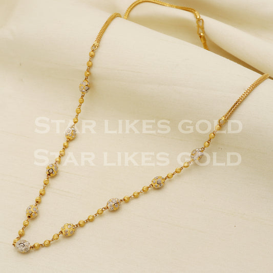 Beautiful 22k 22KT GOLD chain necklace Handmade fine Jewelry, PR1347