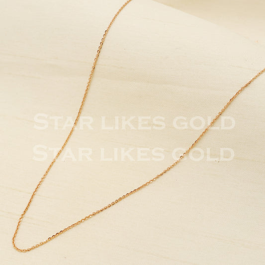 18k 18KT GOLD rose gold chain necklace Handmade fine Jewelry, PR1374
