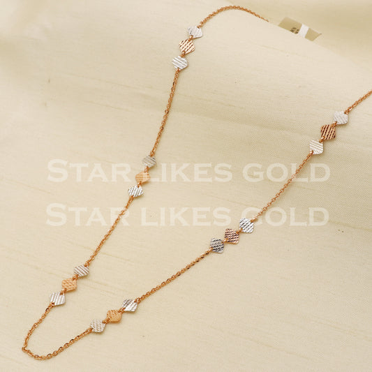 18k 18KT GOLD rose gold chain necklace Handmade fine Jewelry, PR1375