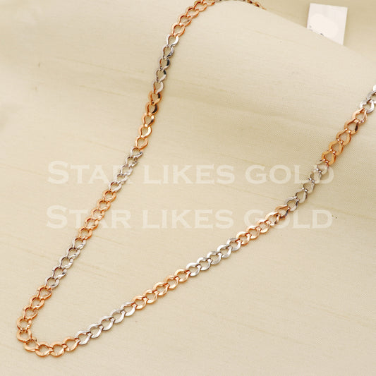 18k 18KT GOLD rose gold white gold chain necklace Handmade fine Jewelry, PR1378