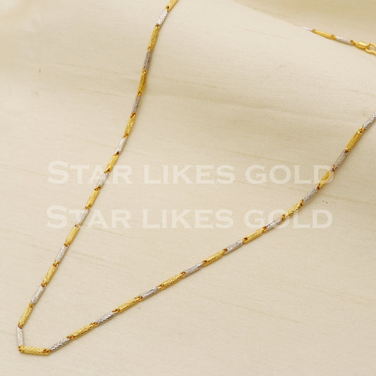 22k 22KT GOLD White Yellow Gold chain necklace Handmade fine Jewelry, PR1379