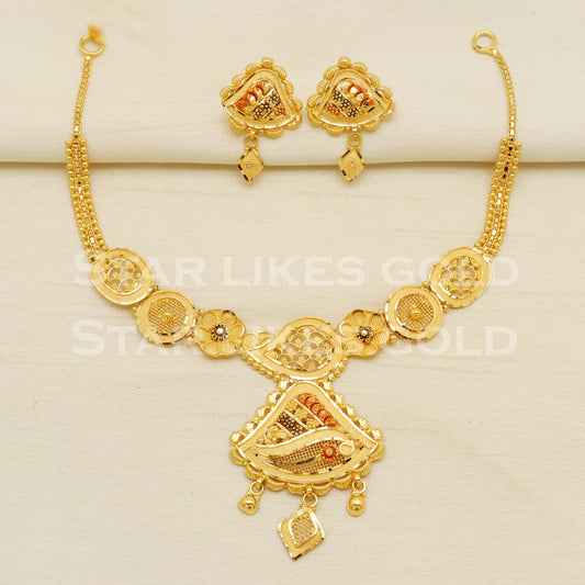 22KT 22 Karat GOLD NECKLACE Filigree Jewelry, Indian jewelry, Perfect Gift for Loved Ones, PR1423