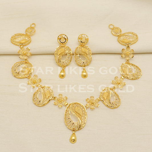 22KT 22 Karat GOLD NECKLACE Filigree Jewelry, Indian jewelry, Perfect Gift for Loved Ones, PR1424