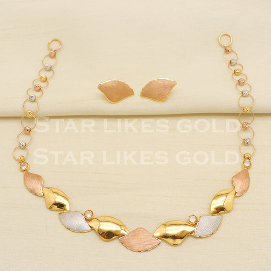 Stunning 22KT 22 Karat GOLD NECKLACE Multi Tone Jewelry, Indian jewelry, Perfect Gift for Loved Ones, PR1425