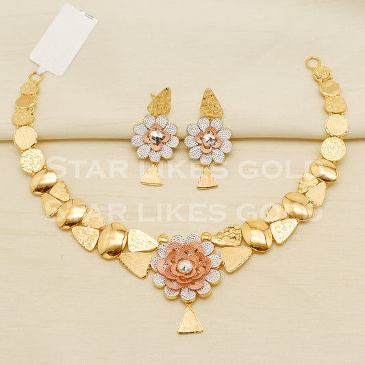 Tow Tone 22KT 22 Karat GOLD NECKLACE Bling Jewelry, Indian jewelry, Perfect Gift for Loved Ones, PR1435