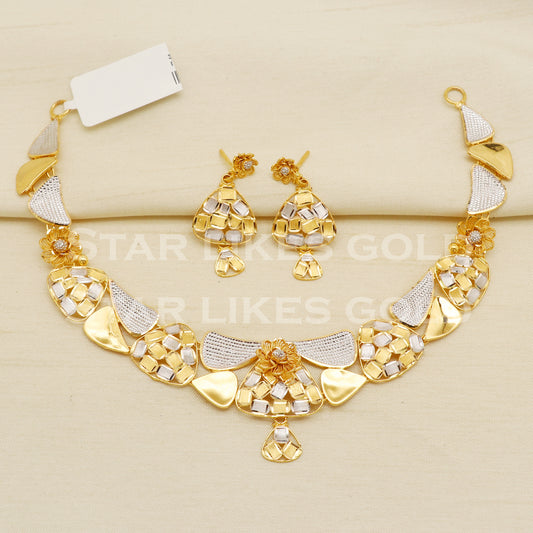 Tow Tone 22KT 22 Karat GOLD NECKLACE Bling Jewelry, Indian jewelry, Perfect Gift for Loved Ones, PR1436