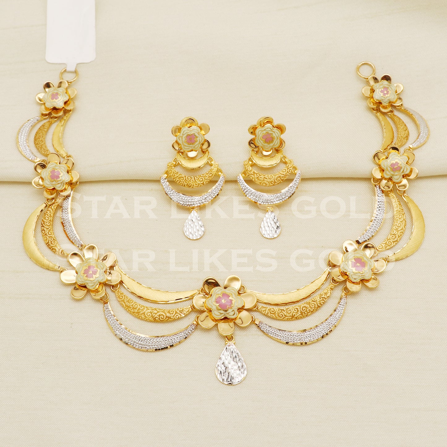 Tow Tone 22KT 22 Karat GOLD NECKLACE Bling Jewelry, Indian jewelry, Perfect Gift for Loved Ones, PR1437