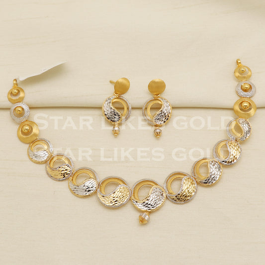 Tow Tone 22KT 22 Karat GOLD NECKLACE Bling Jewelry, Indian jewelry, Perfect Gift for Loved Ones, PR1438