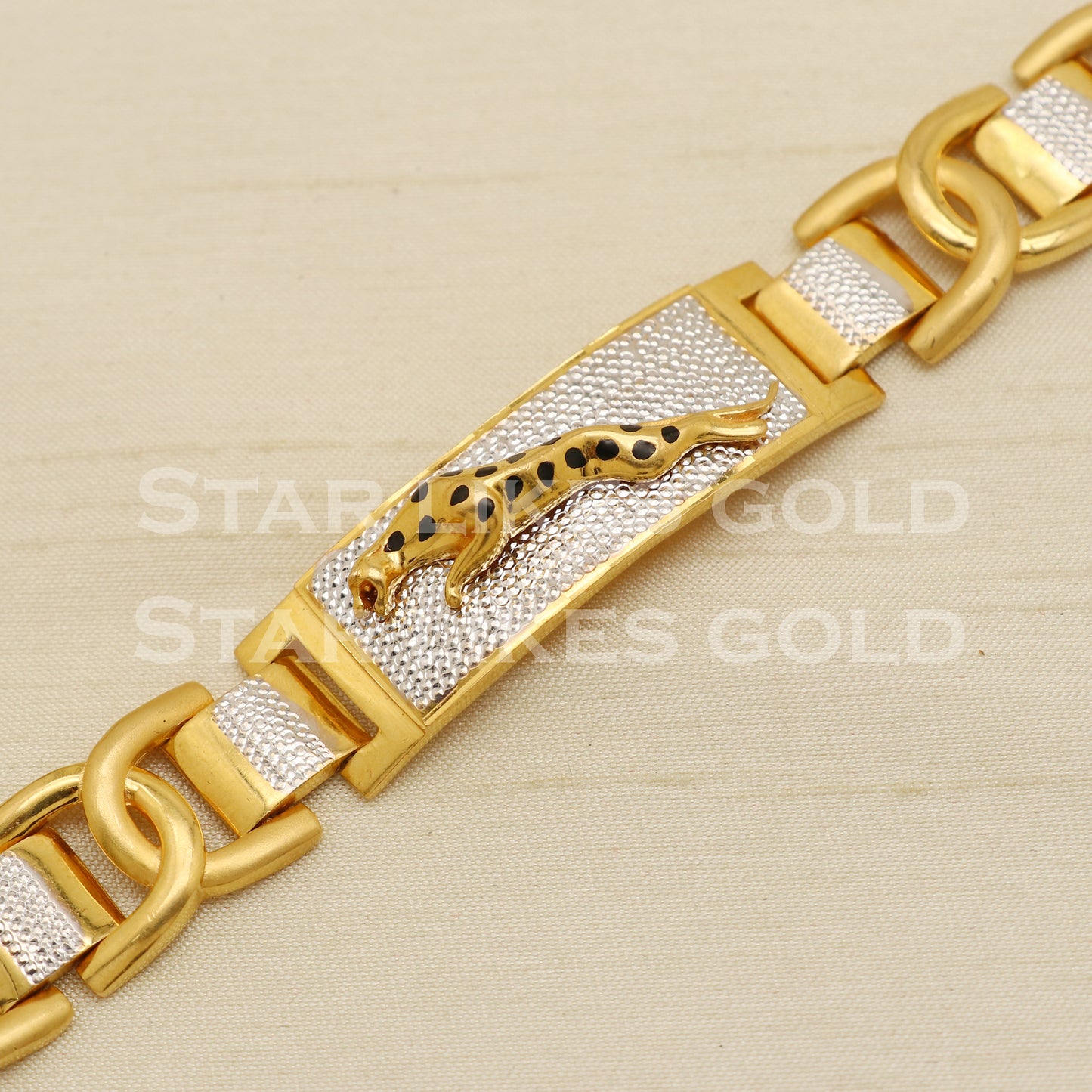 leopard 22 karat 22k gold Men bracelet Indian Handmade jewelry, PR1455