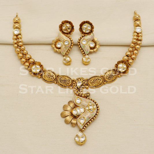 Traditional 22KT 22 Karat GOLD NECKLACE Wedding Jewelry, Perfect Gift for Loved Ones, PR1461
