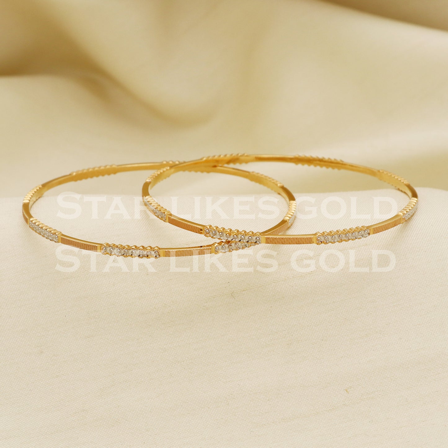 22 karat 22k gold Handmade Bangle Bracelet Pair jewelry, PR1483