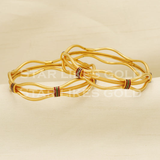 22 karat 22k gold Handmade Bangle Bracelet Pair jewelry, PR1489