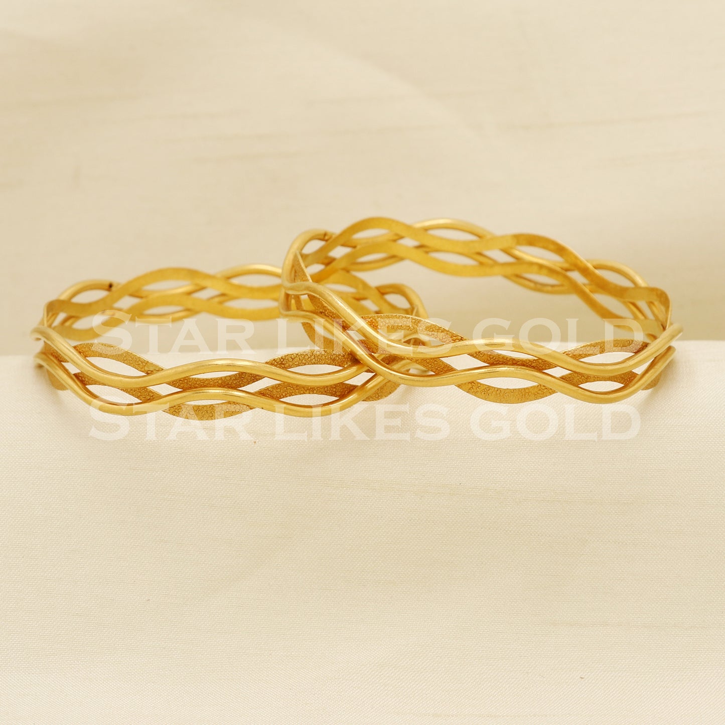 22 karat 22k gold Handmade Bangle Bracelet Pair jewelry, PR1491