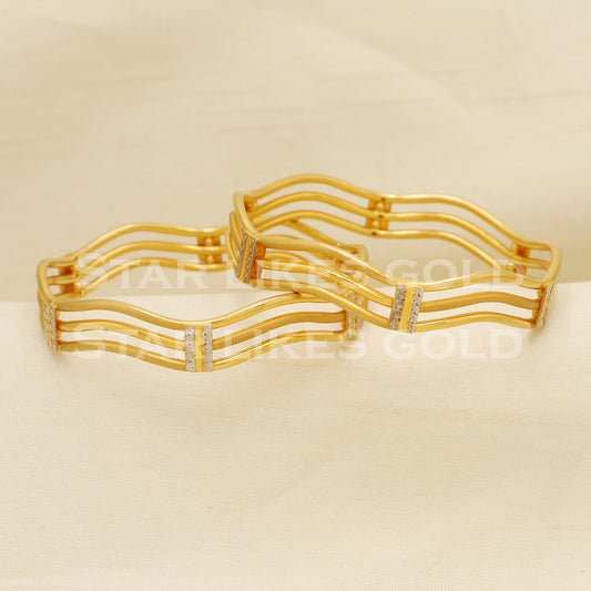 22 karat 22k gold Handmade Bangle Bracelet Pair jewelry, PR1493