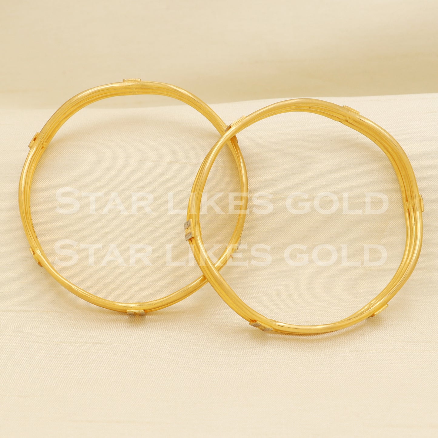 22 karat 22k gold Handmade Bangle Bracelet Pair jewelry, PR1493
