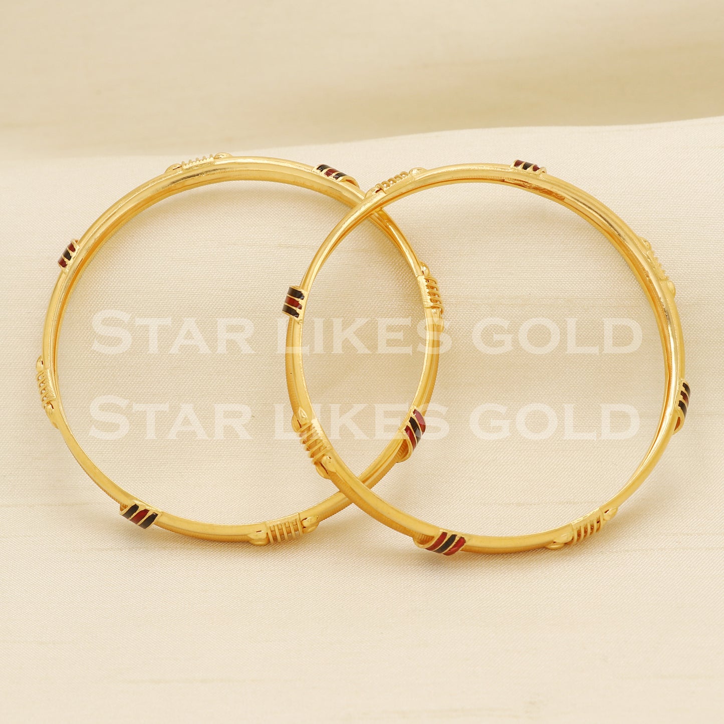 22 karat 22k gold Handmade Bangle Bracelet Pair jewelry, PR1494