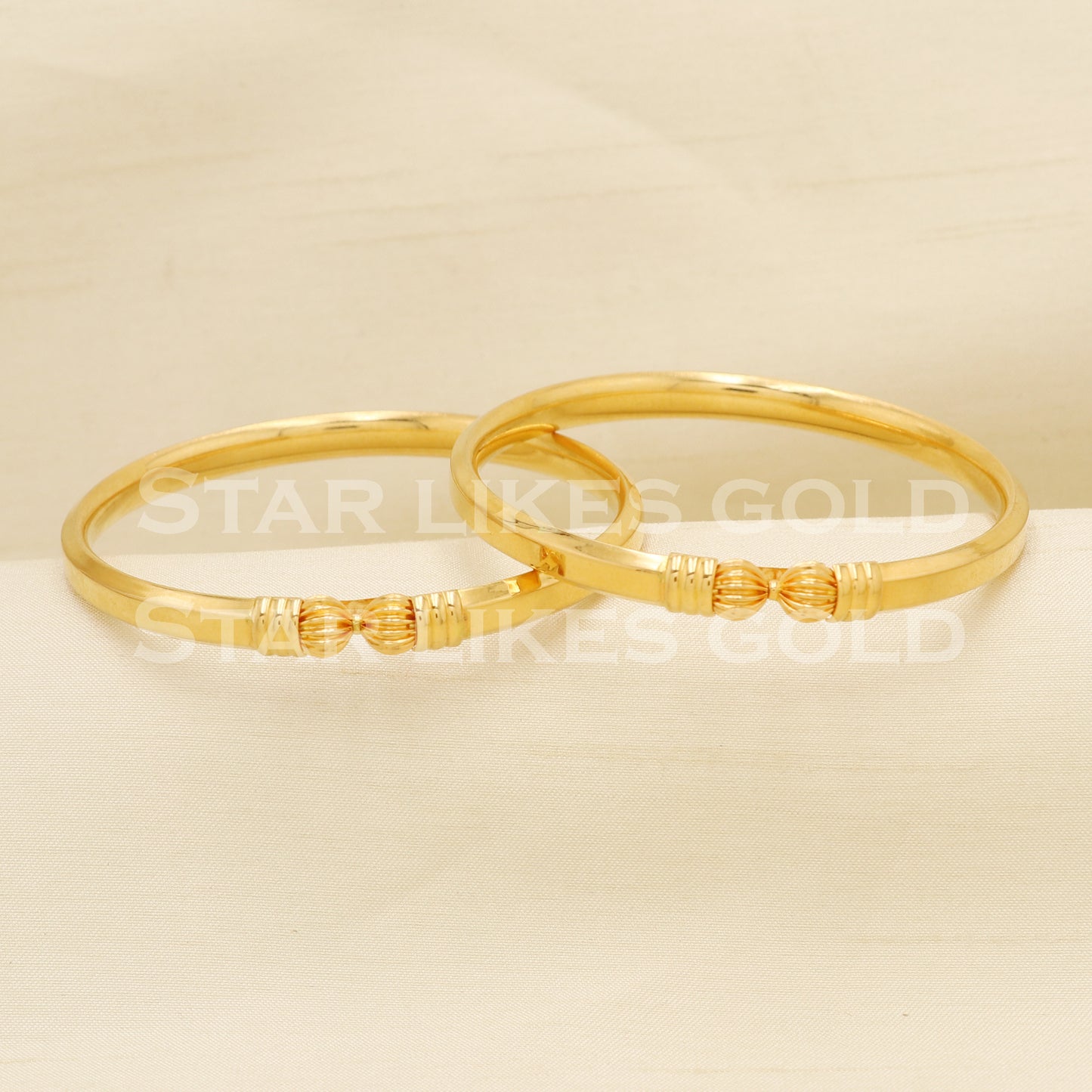 22 karat 22k gold Handmade Bangle Bracelet Pair jewelry, PR1495