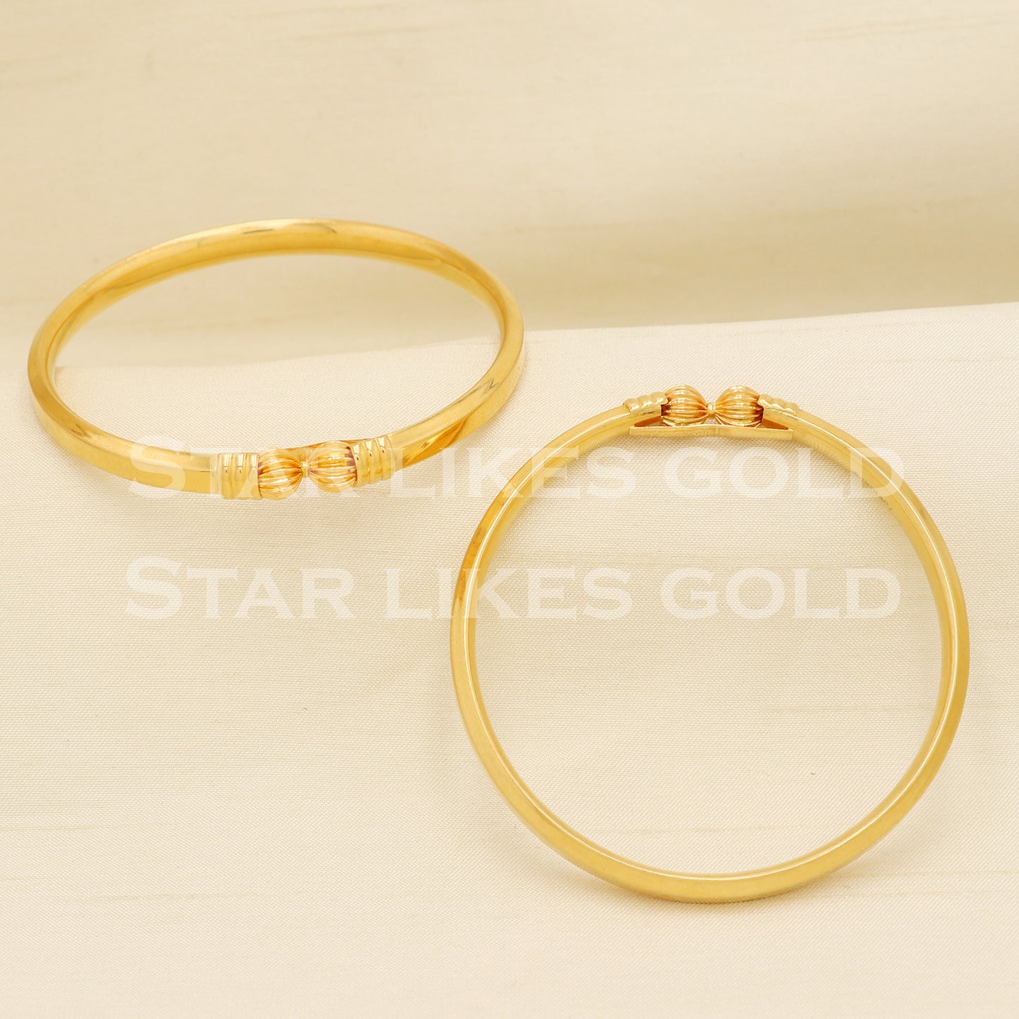 22 karat 22k gold Handmade Bangle Bracelet Pair jewelry, PR1495