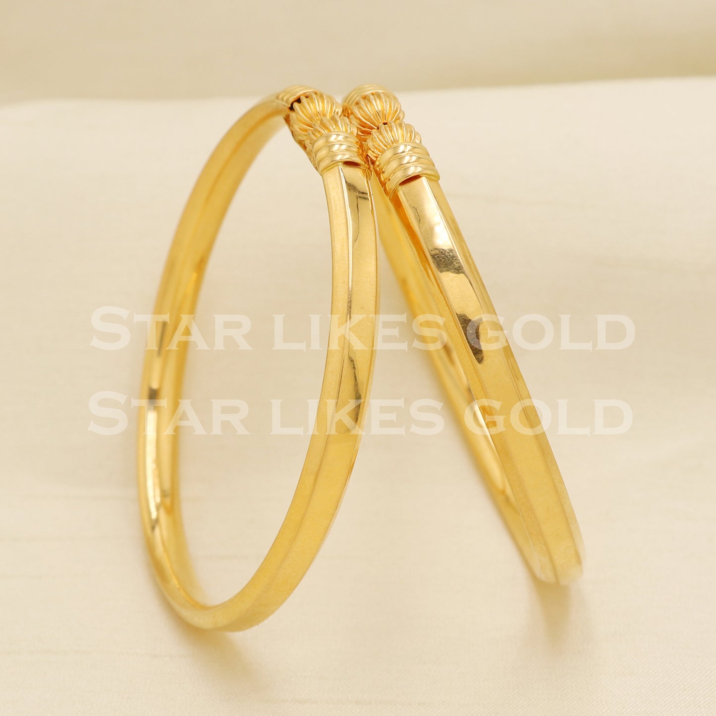 22 karat 22k gold Handmade Bangle Bracelet Pair jewelry, PR1495