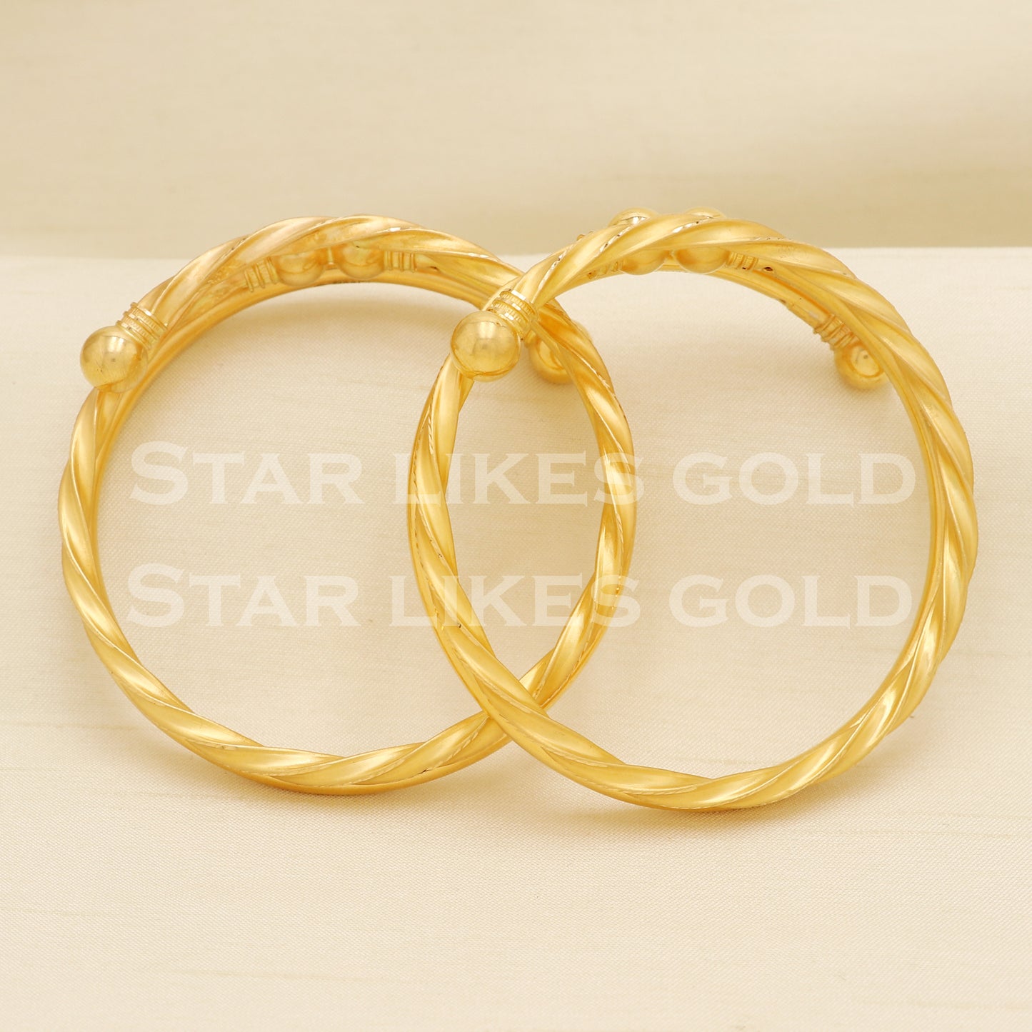 22 karat 22k gold Handmade Bangle Bracelet Pair jewelry, PR1496