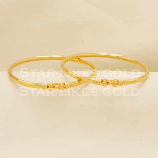 22 karat 22k gold Handmade Bangle Bracelet Pair jewelry, PR1497