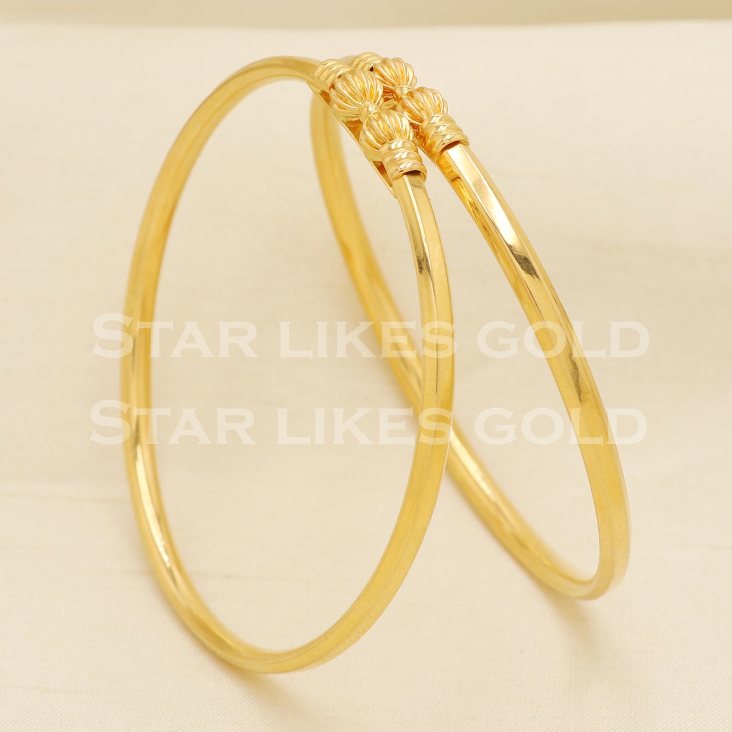 22 karat 22k gold Handmade Bangle Bracelet Pair jewelry, PR1497