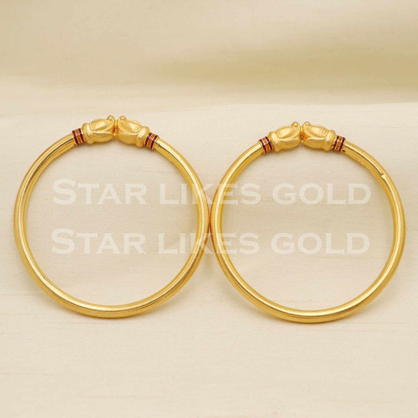 22 karat 22k gold Handmade Bangle Bracelet Pair jewelry, PR1499