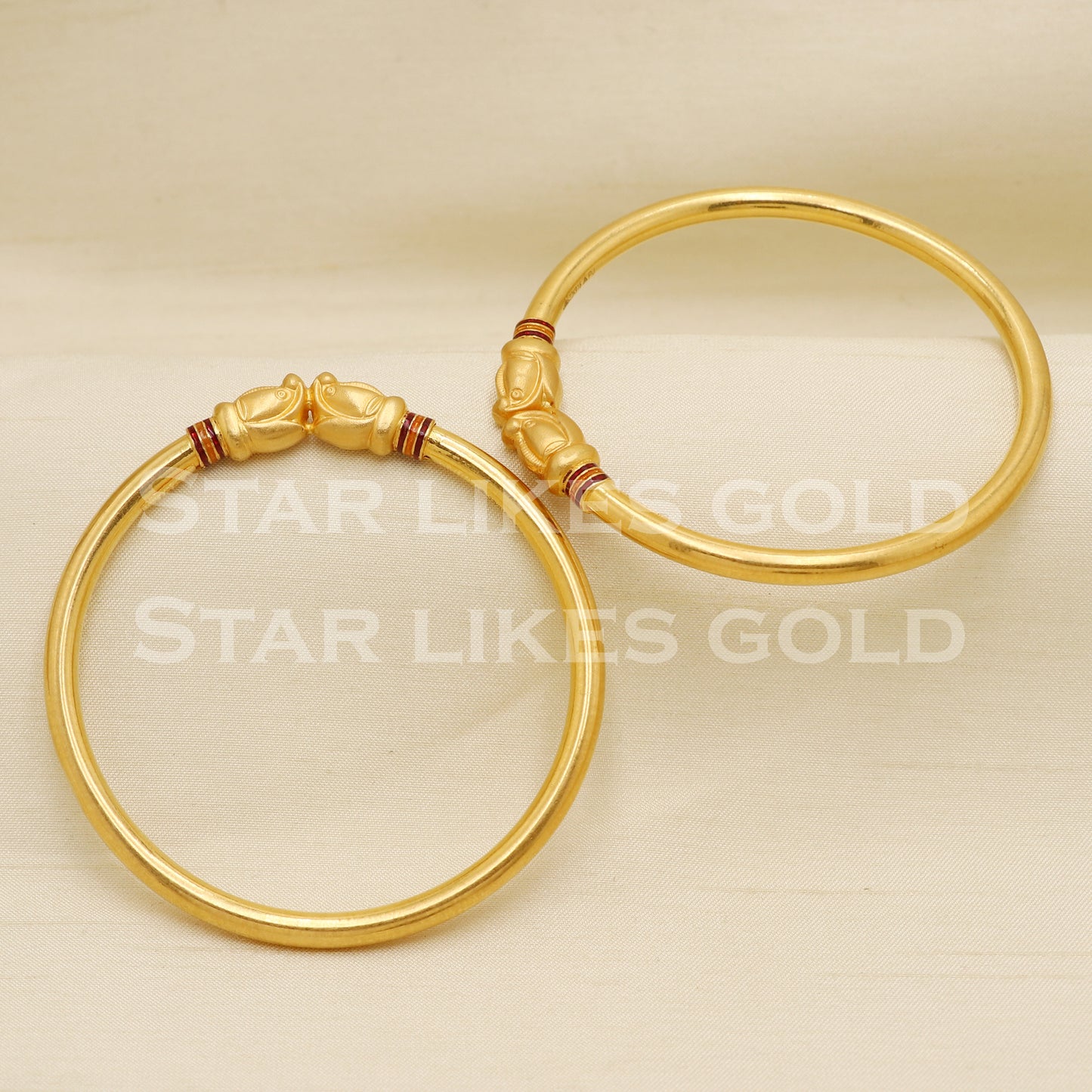 22 karat 22k gold Handmade Bangle Bracelet Pair jewelry, PR1499