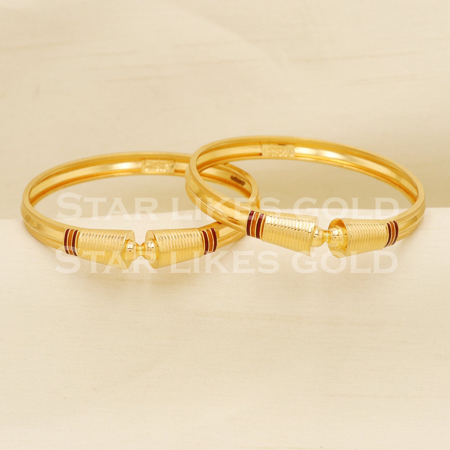 22 karat 22k gold Handmade Bangle Bracelet Pair jewelry, PR1500