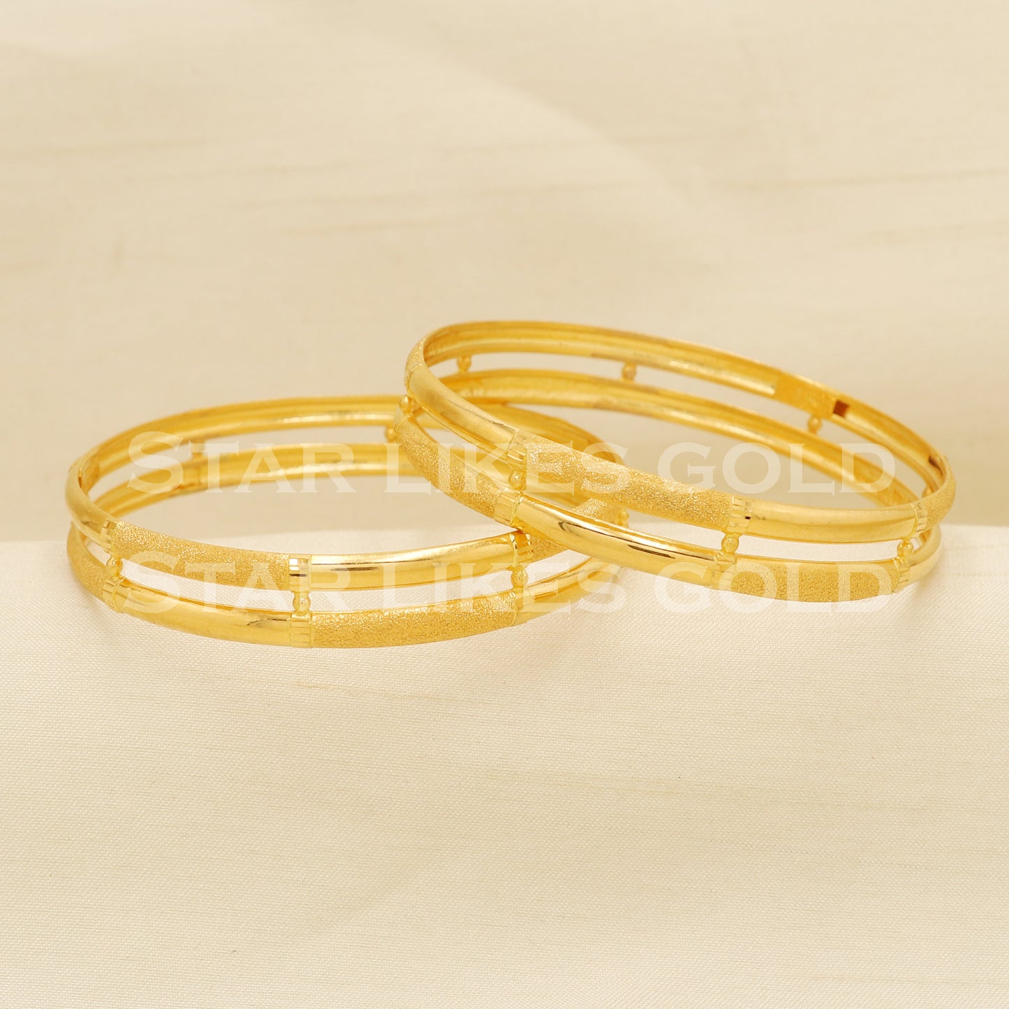 Indian 22 karat 22k gold Handmade Bangle Bracelet Pair jewelry, PR1504