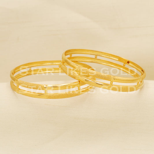 Indian 22 karat 22k gold Handmade Bangle Bracelet Pair jewelry, PR1504