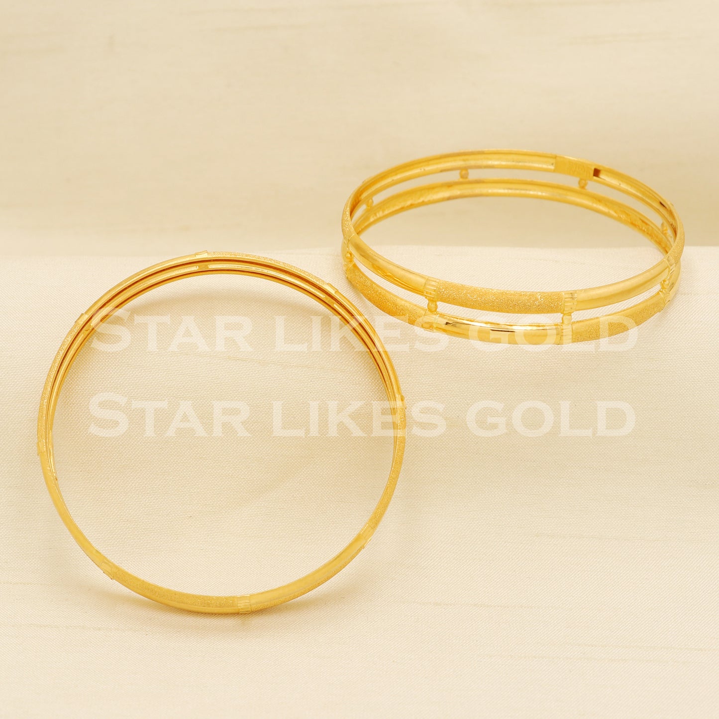 Indian 22 karat 22k gold Handmade Bangle Bracelet Pair jewelry, PR1504